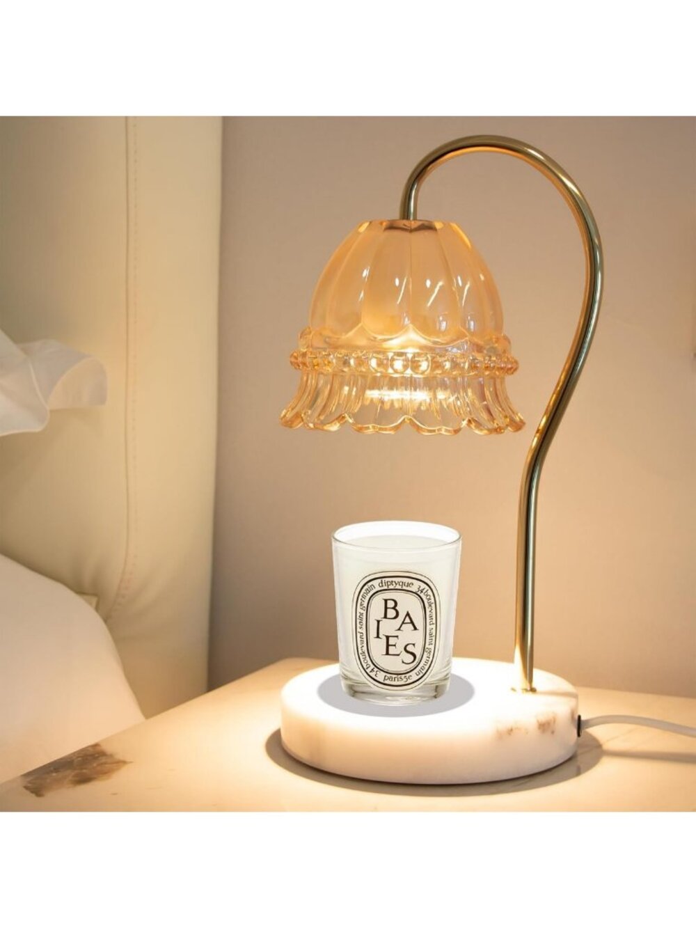 Electric Candle Warmer Lamp with Timer & Dimmer, 2 Bulbs, Home Decor Gift
